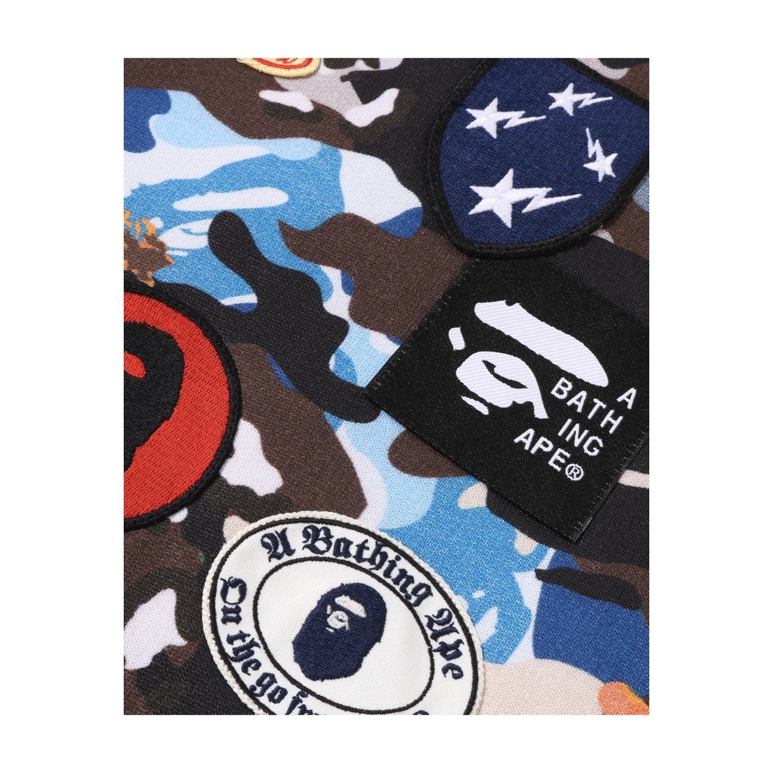 A Bathing Ape Hybrid Camo Multi Badge Shark Relaxed Fit Full Zip Hoodie 'Multicolor' 0ZXSWM324151RMLX