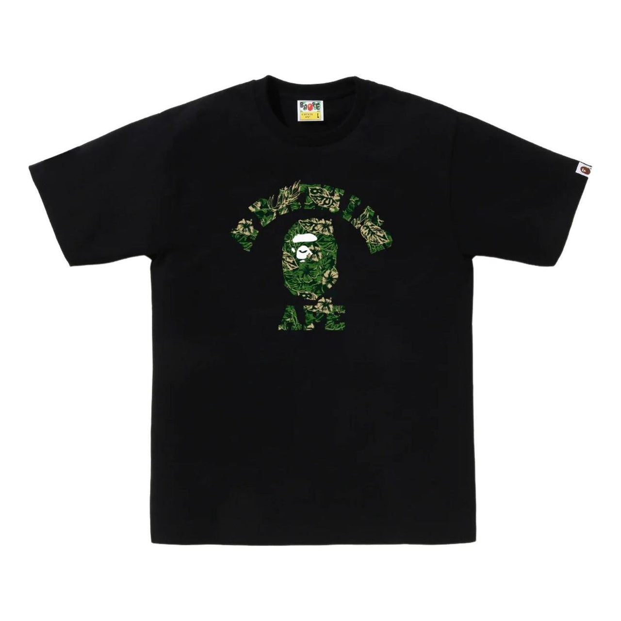A Bathing Ape Palm Resort Camo College T-Shirt 'Black Green' 0ZXTEM044101QBKM