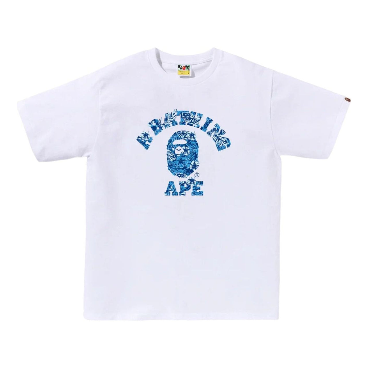 A Bathing Ape Palm Resort Camo College T-Shirt 'White Blue' 0ZXTEM044101QWHK
