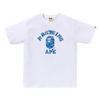 A Bathing Ape Palm Resort Camo College T-Shirt 'White Blue' 0ZXTEM044101QWHK
