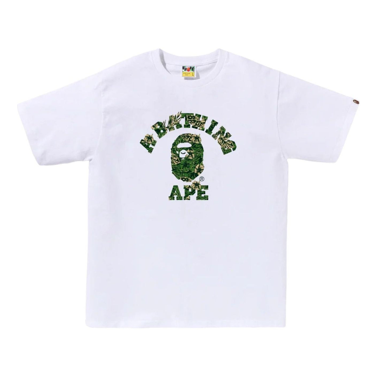 A Bathing Ape Palm Resort Camo College T-Shirt 'White Green' 0ZXTEM044101QWHM
