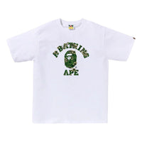 A Bathing Ape Palm Resort Camo College T-Shirt 'White Green' 0ZXTEM044101QWHM