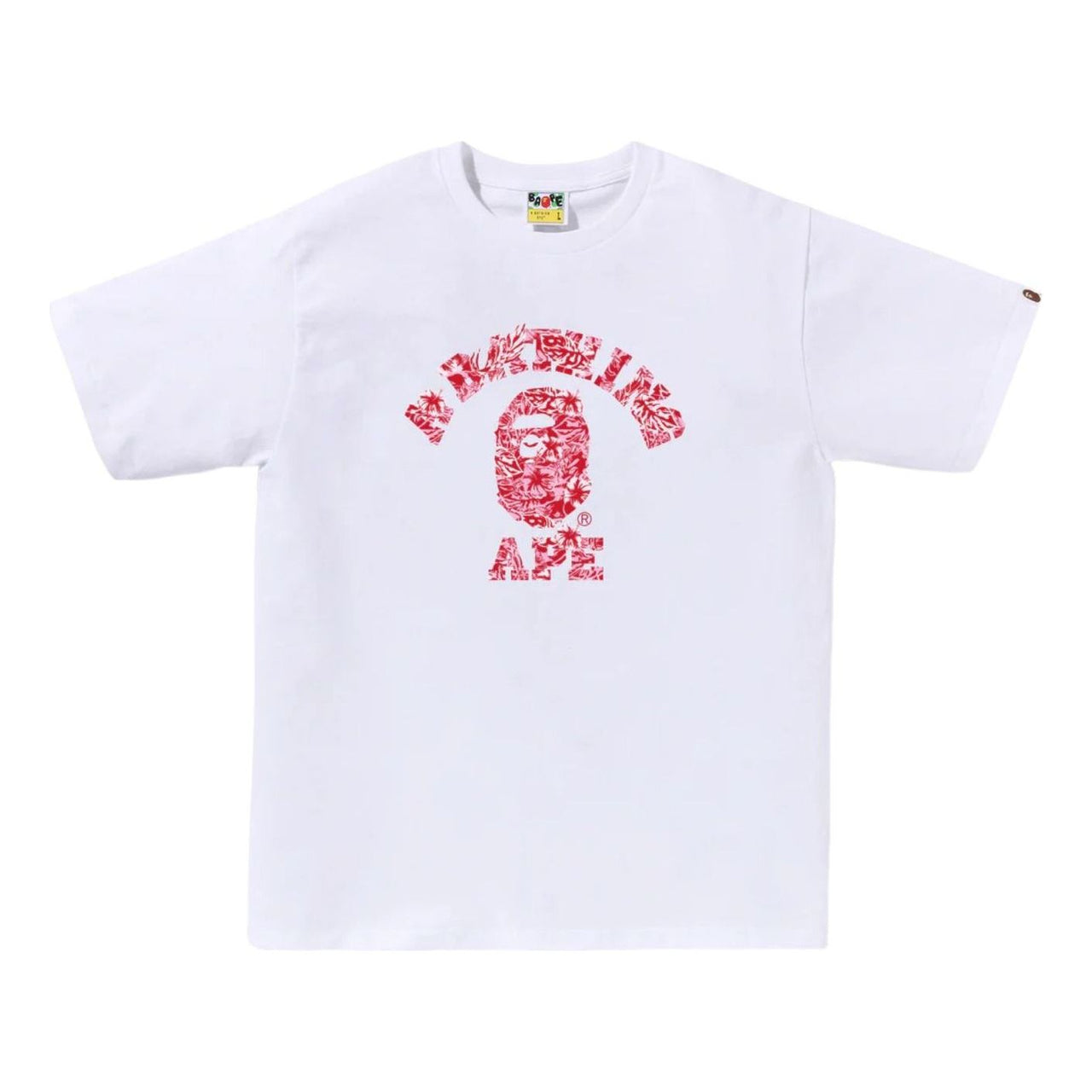 A Bathing Ape Palm Resort Camo College T-Shirt 'White Pink' 0ZXTEM044101QWHT