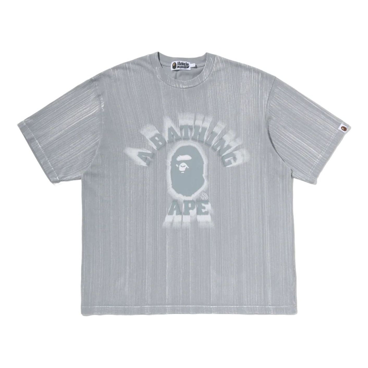 A Bathing Ape Brush College Relaxed Fit T-Shirt 'Grey' 0ZXTEM310091QGYX