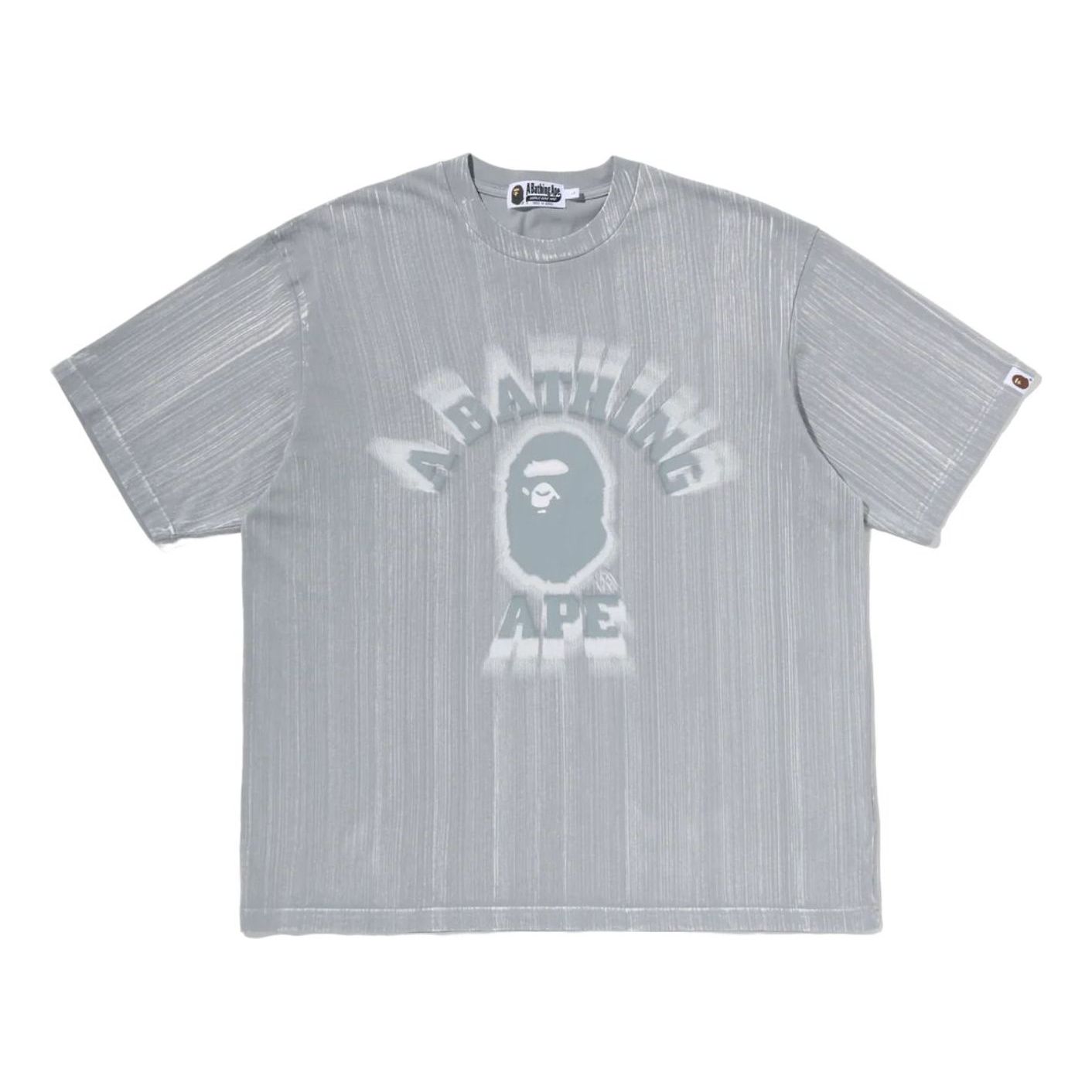 A Bathing Ape Brush College Relaxed Fit T-Shirt 'Grey' 0ZXTEM310091QGYX