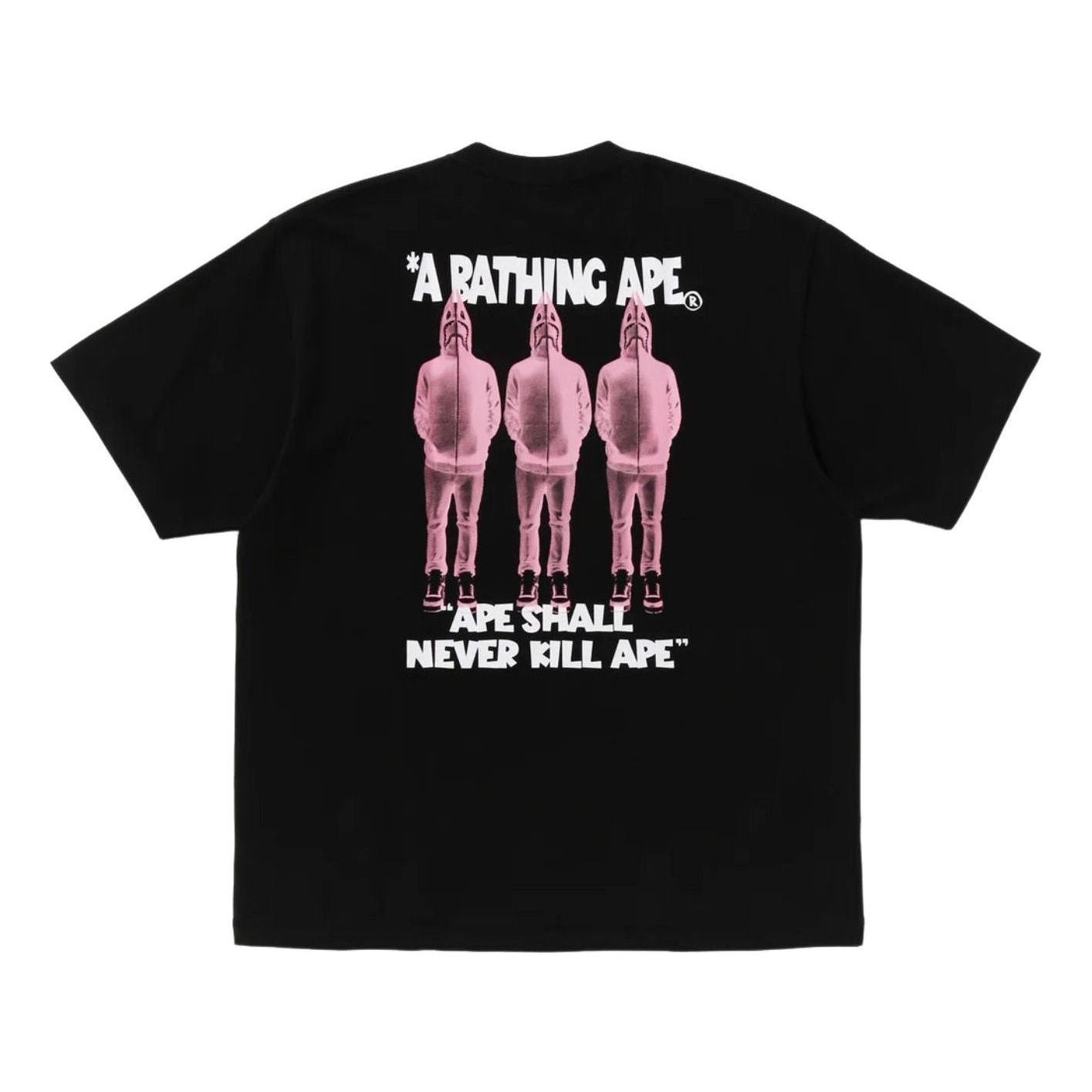 A Bathing Ape Shark Seijin a Bathing Ape Logo T-Shirt 'Black' 0ZXTEM312101QBKX