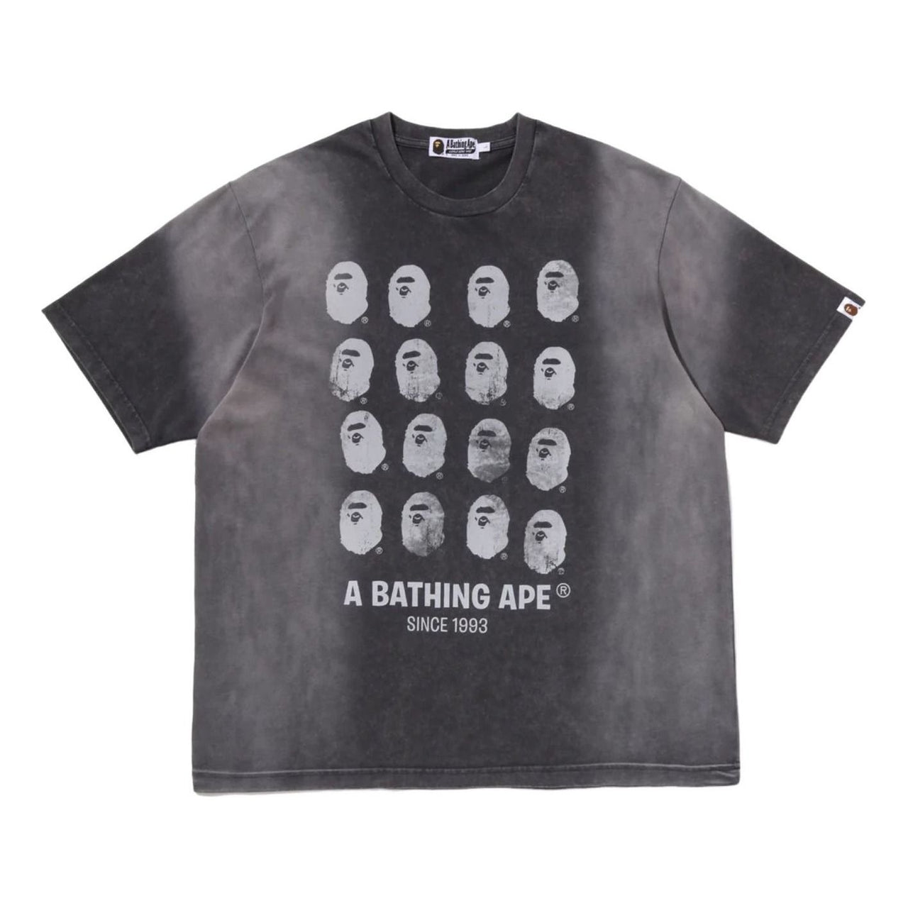 A Bathing Ape Bleeched Multi Ape Head Logo Relaxed Fit T-Shirt 'Black' 0ZXTEM317091RCCX