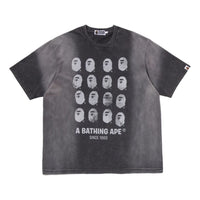 A Bathing Ape Bleeched Multi Ape Head Logo Relaxed Fit T-Shirt 'Black' 0ZXTEM317091RCCX