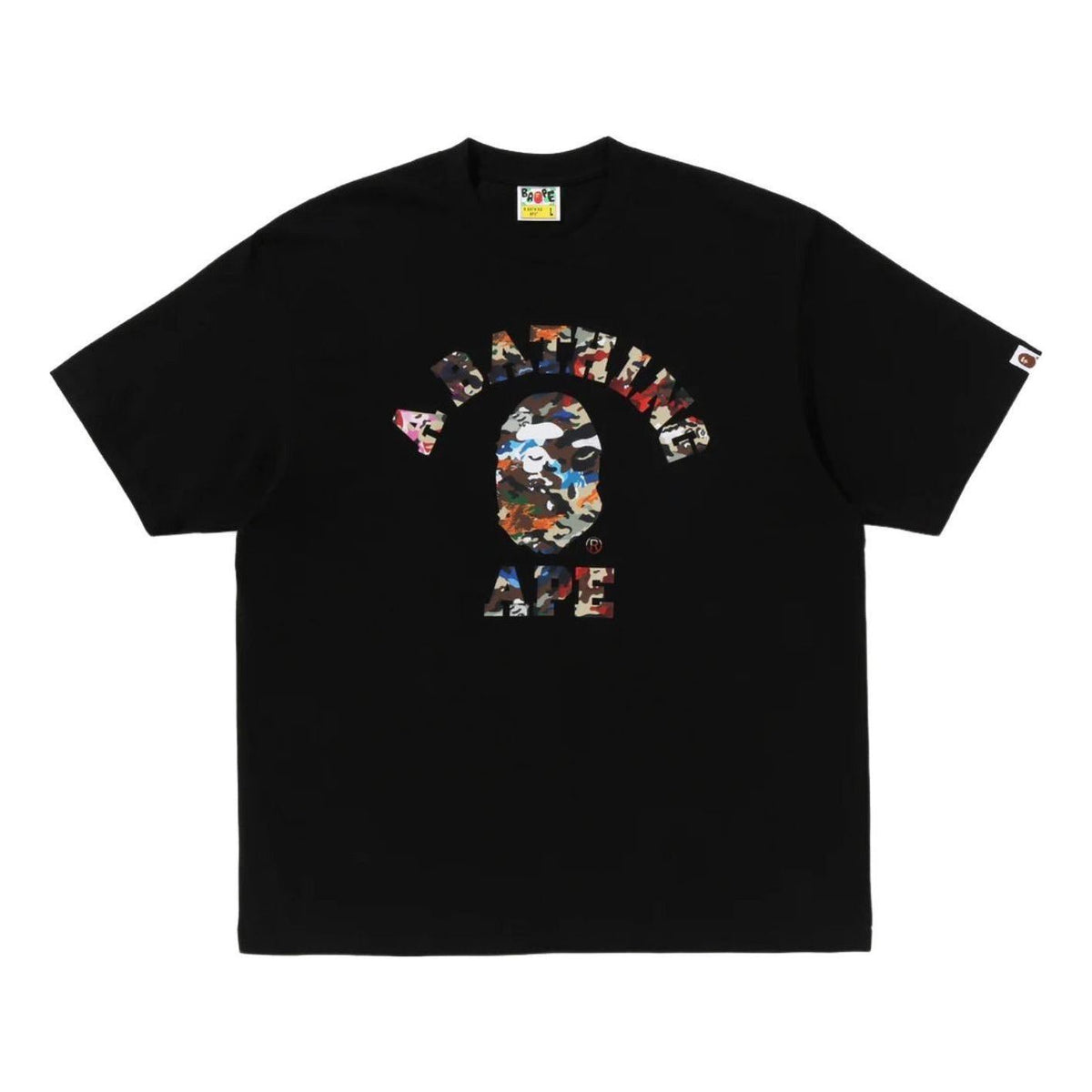 A Bathing Ape Hybrid Camo College Relaxed Fit T-Shirt 'Black' 0ZXTEM319101RBKX