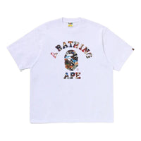 A Bathing Ape Hybrid Camo College Relaxed Fit T-Shirt 'White' 0ZXTEM319101RWHX