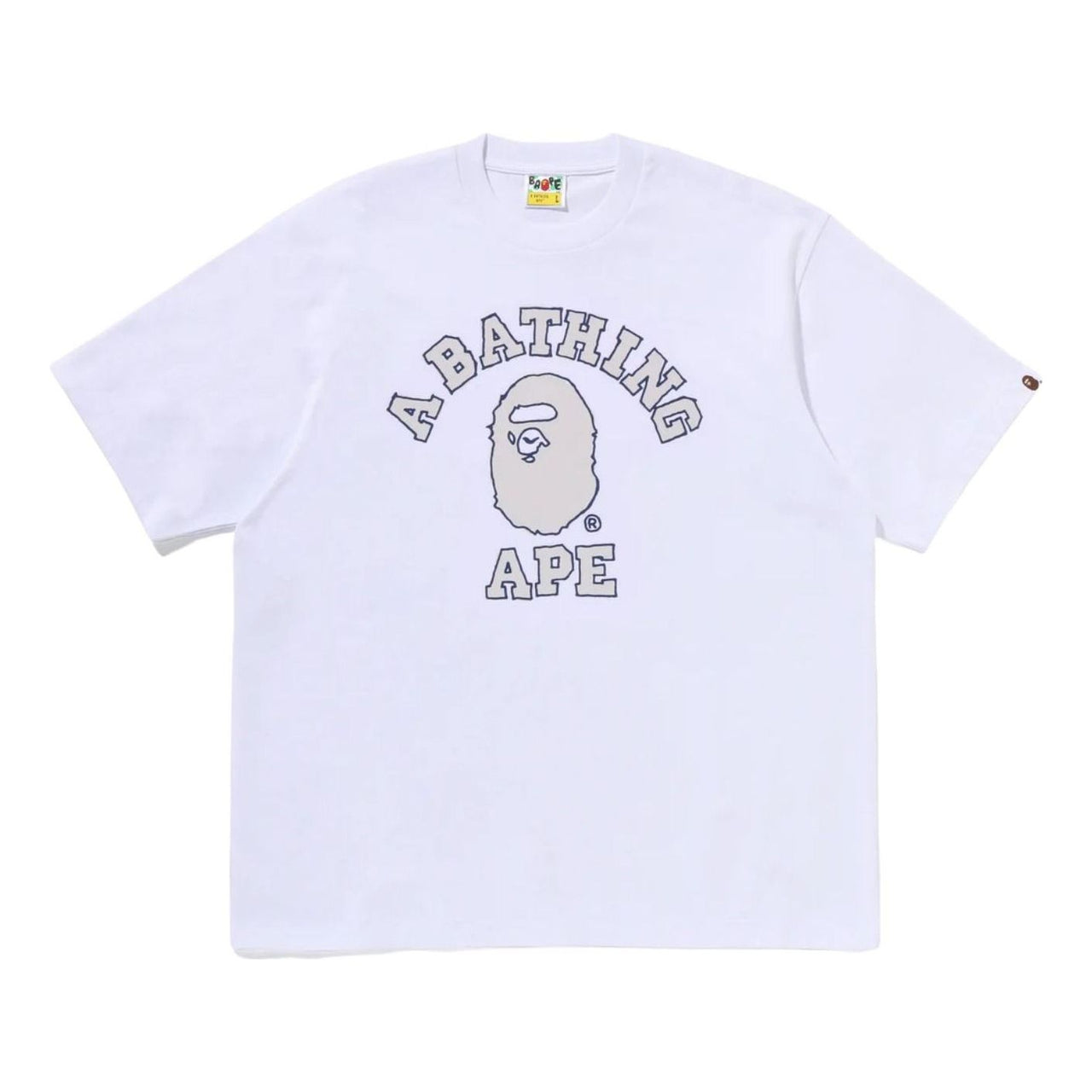 A Bathing Ape Hand Drawn Outline College Relaxed Fit T-Shirt 'White' 0ZXTEM320101RWHX