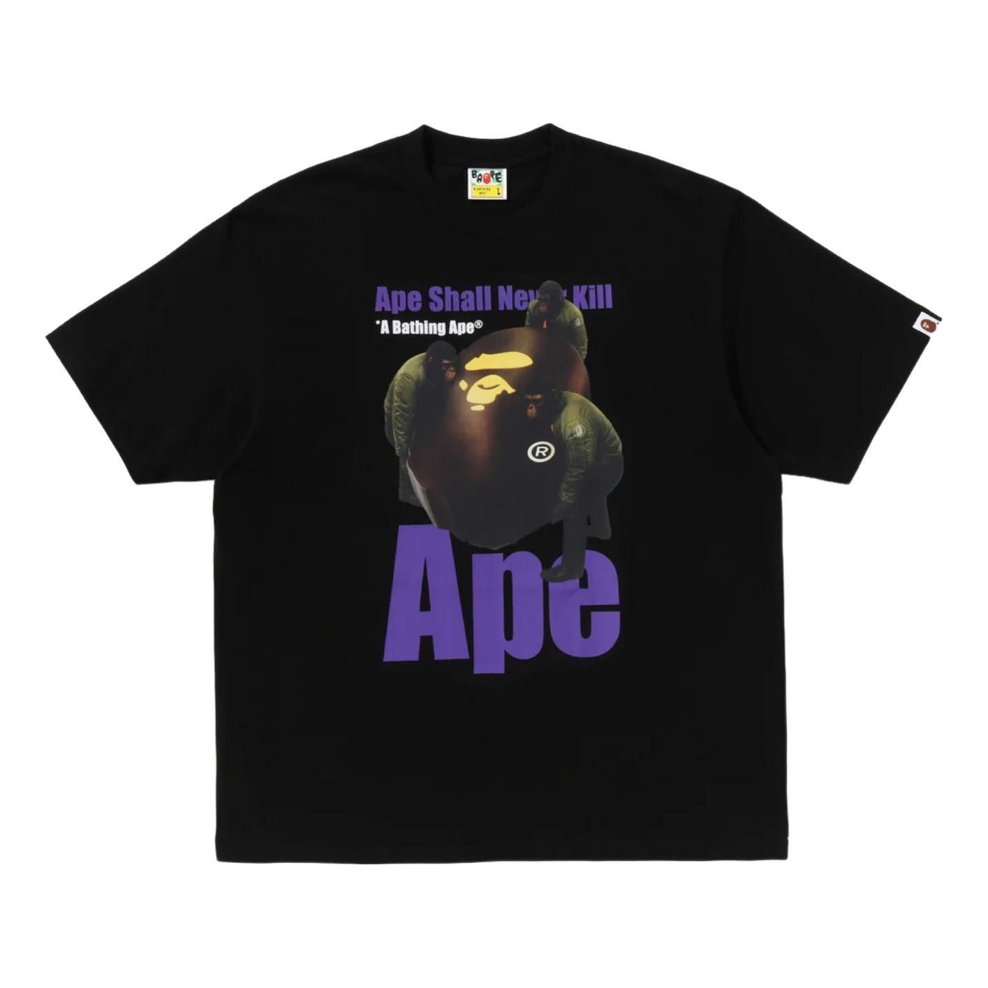 A Bathing Ape Ape Head Photo Print Relaxed Fit T-Shirt 'Black' 0ZXTEM330101RBKX