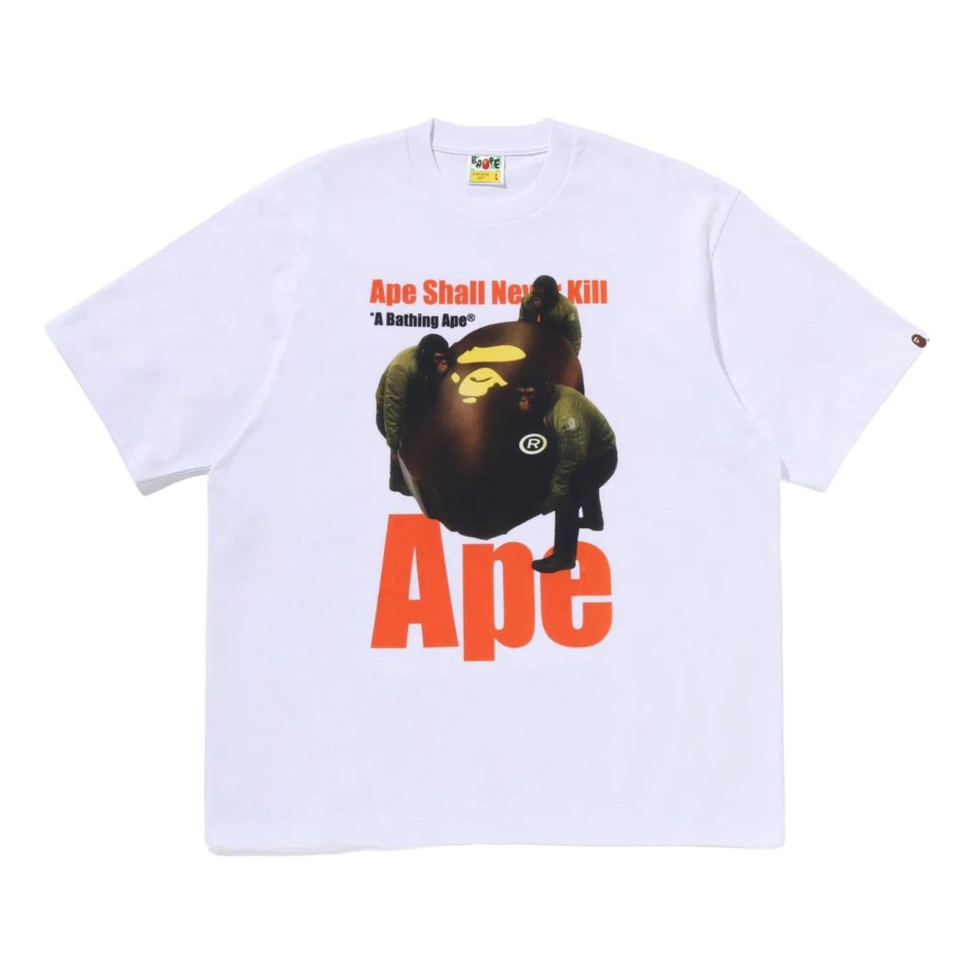 A Bathing Ape Ape Head Photo Print Relaxed Fit T-Shirt 'White' 0ZXTEM330101RWHX