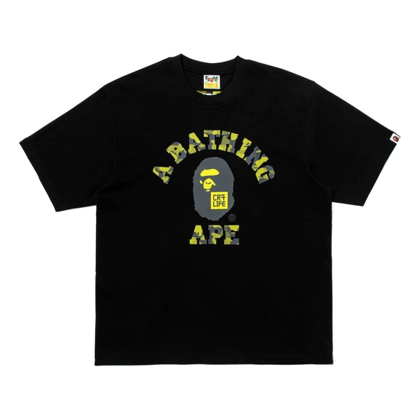 A BATHING APE x Cristiano Ronaldo CR7 Life College Relaxed Fit T-Shirt 'Black' 0ZXTEM920101QBKX