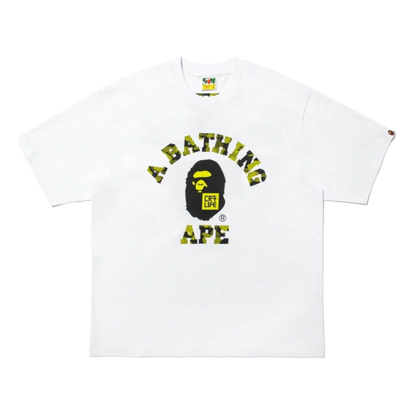 A BATHING APE x Cristiano Ronaldo CR7 Life College Relaxed Fit T-Shirt 'White' 0ZXTEM920101QWHX