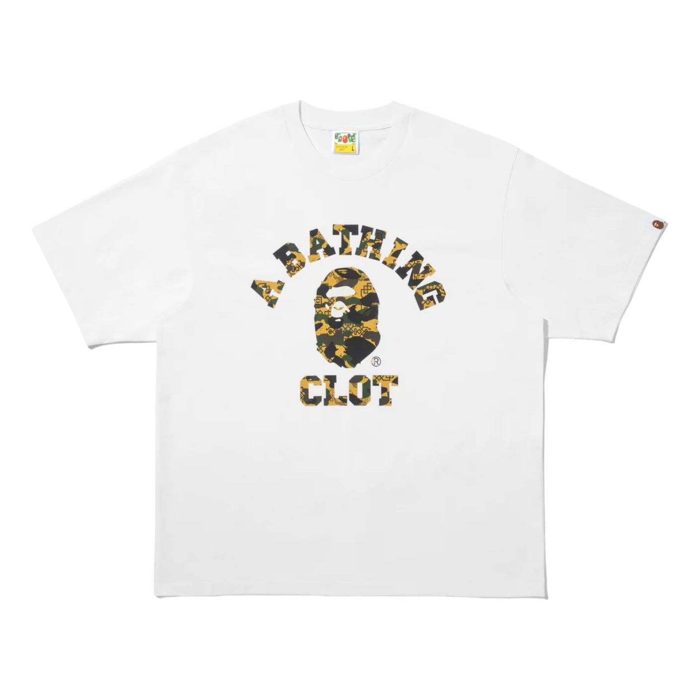 BAPE X Clot Camo College Relaxed Fit T-Shirt 'White' 0ZXTEM936101P-WHT