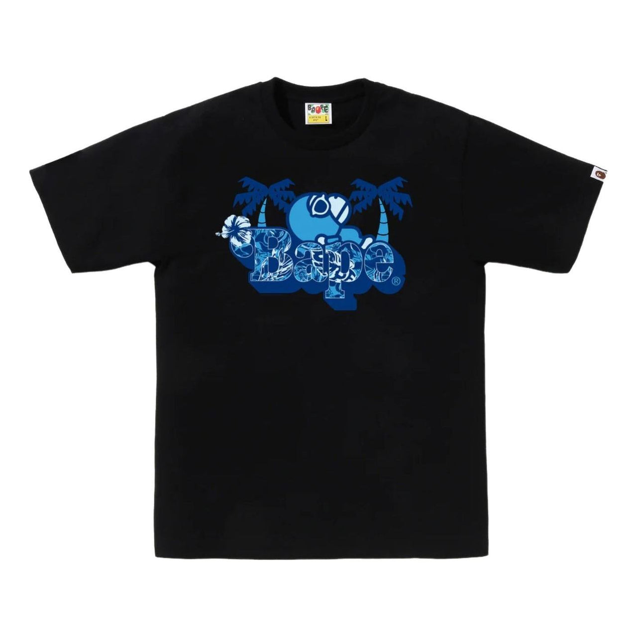 A Bathing Ape Palm Resort Camo Milo on Bape T-Shirt 'Black' 0ZXTEMX01410QBKX