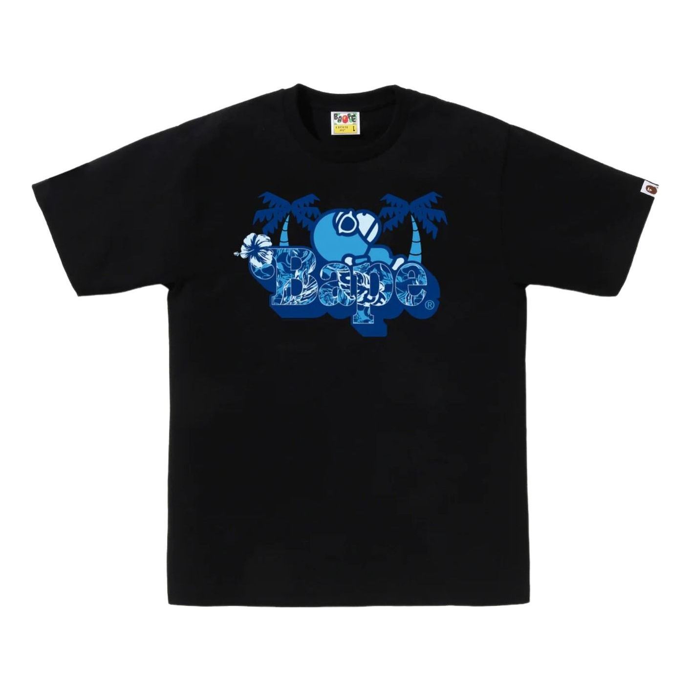 A Bathing Ape Palm Resort Camo Milo on Bape T-Shirt 'Black' 0ZXTEMX01410QBKX