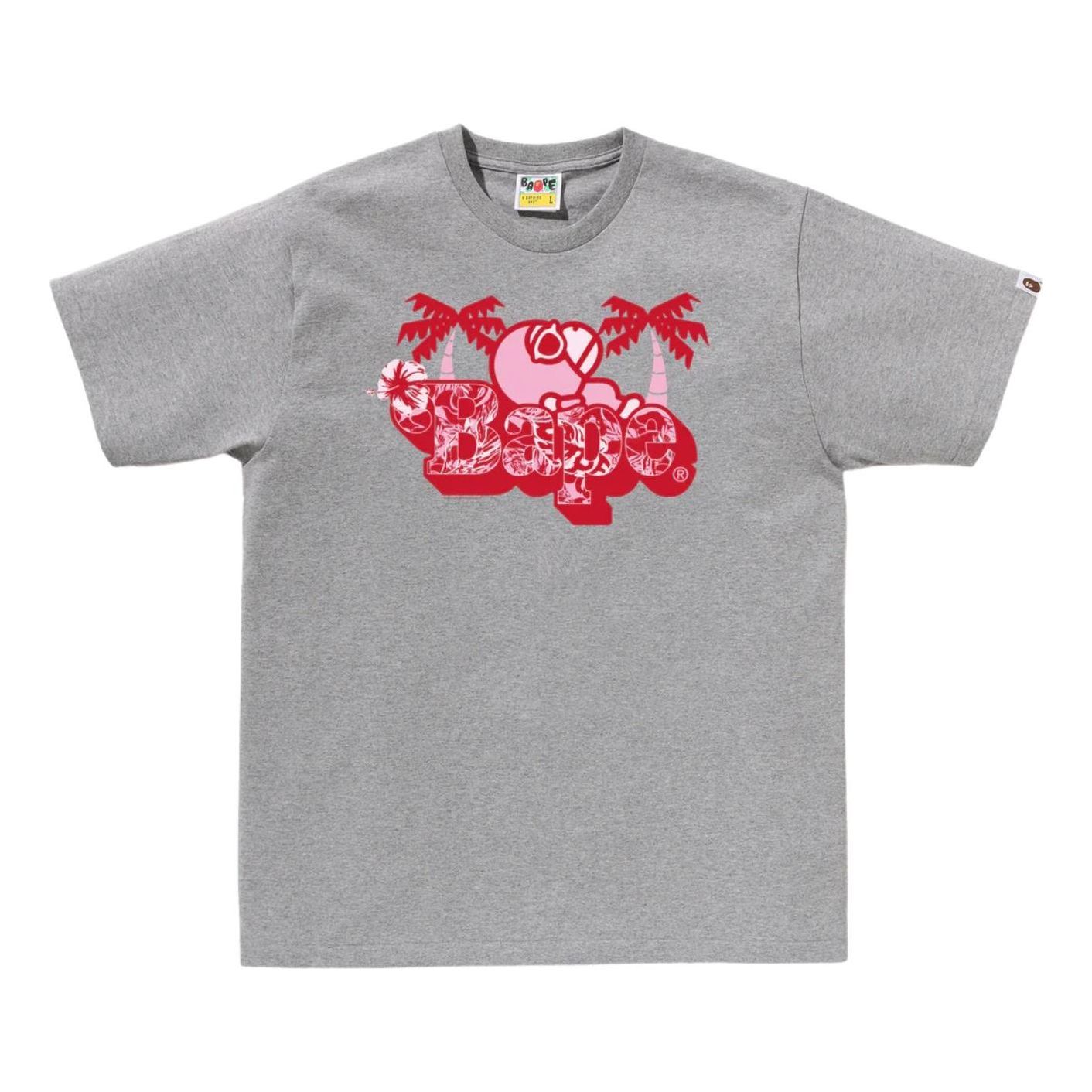 A Bathing Ape Palm Resort Camo Milo on Bape T-Shirt 'Grey' 0ZXTEMX01410QGYX