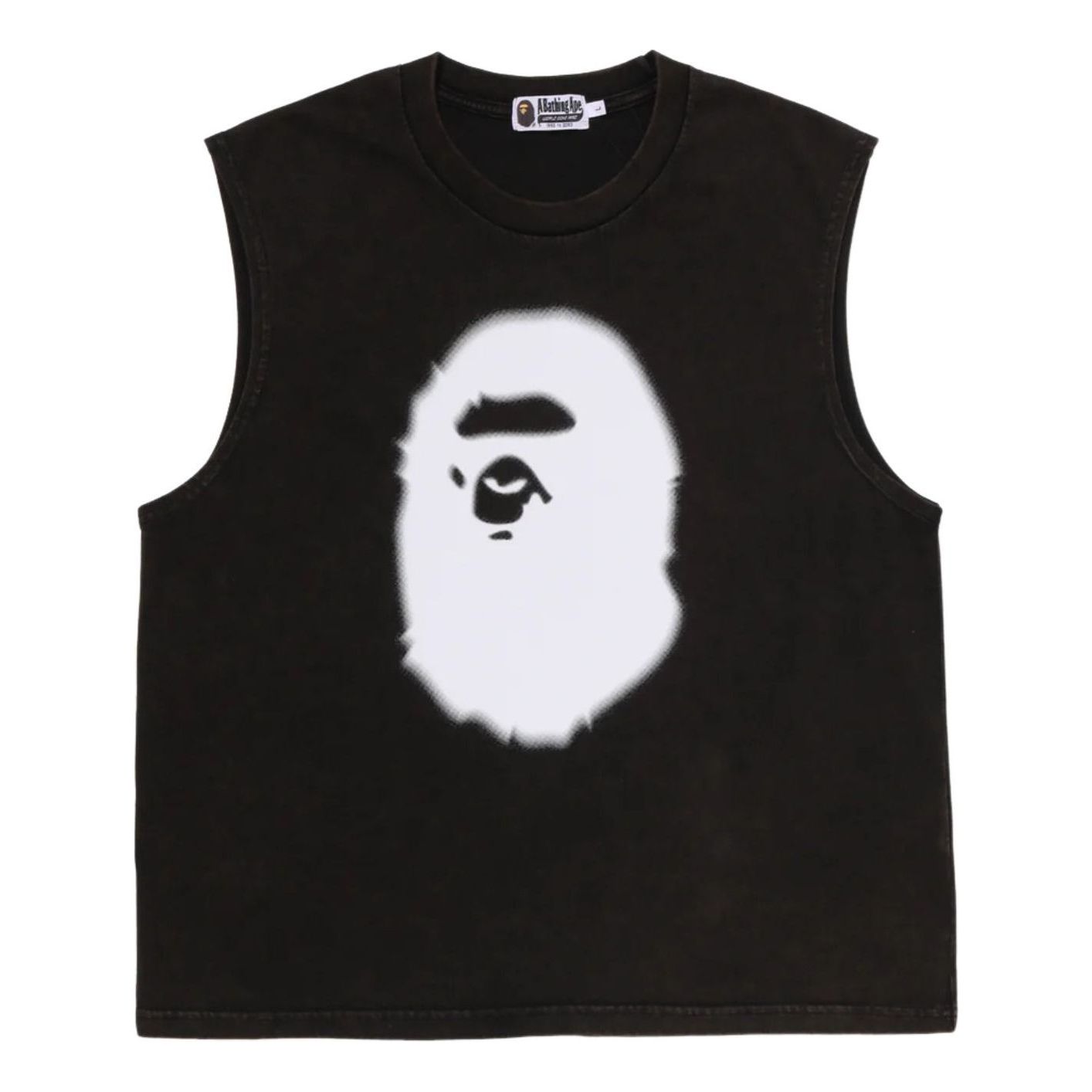 A Bathing Ape Heavy Wash Ape Head Cropped Fit Tank Top 'Black' 0ZXVTM303081QBKX