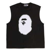 A Bathing Ape Heavy Wash Ape Head Cropped Fit Tank Top 'Black' 0ZXVTM303081QBKX