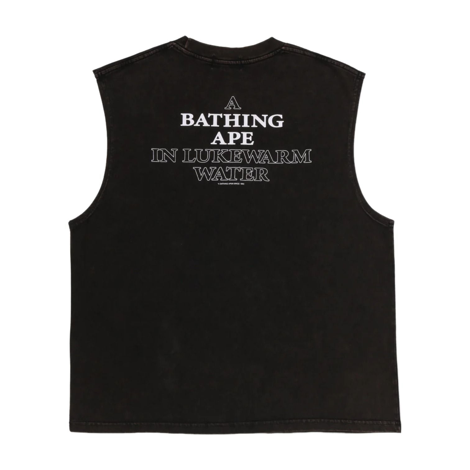 A Bathing Ape Heavy Wash Ape Head Cropped Fit Tank Top 'Black' 0ZXVTM303081QBKX