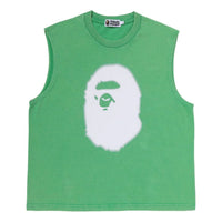 A Bathing Ape Heavy Wash Ape Head Cropped Fit Tank Top 'Green' 0ZXVTM303081QGRX