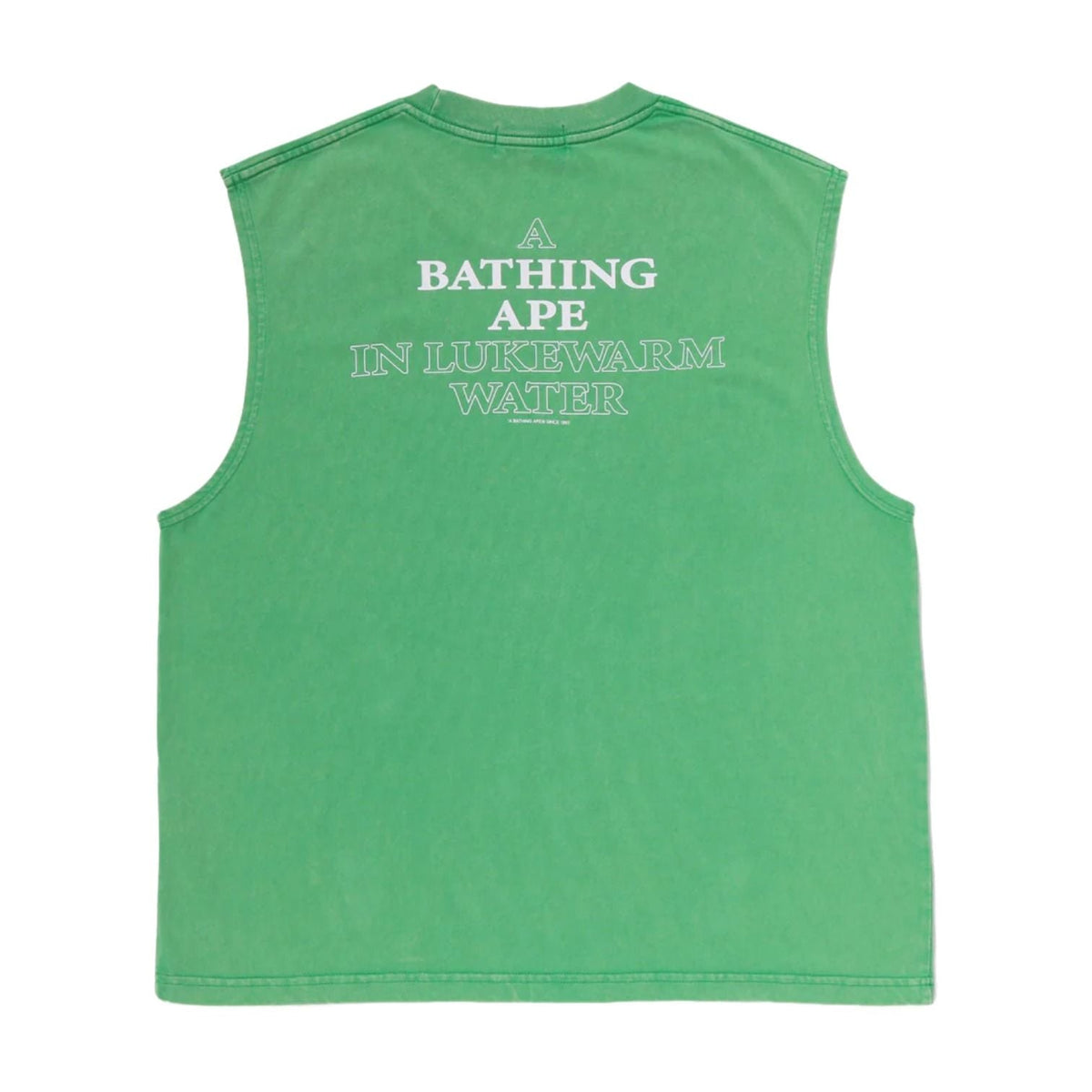 A Bathing Ape Heavy Wash Ape Head Cropped Fit Tank Top 'Green' 0ZXVTM303081QGRX