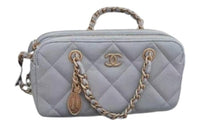 CHANEL Grain Cow Leather Cell Phone Pouch, Handbag, Shoulder Bag, Crossbody Bag Women's Gray