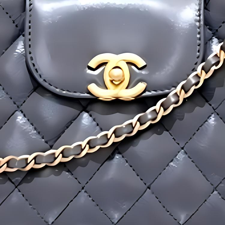 CHANEL Leather Shoulder Bag Crossbody Bag Handbag Women's Gray