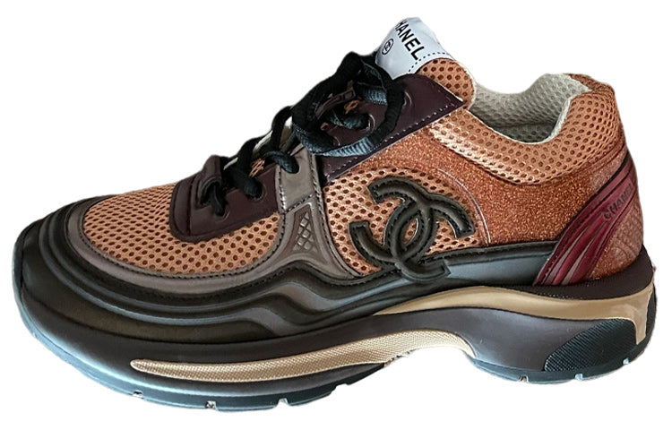 CHANEL Cushioning, Wear Resistant Low Top Casual Shoes Women's Brown