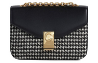 CELINE Twill Velvet With Shimmering Calfskin Crossbody Bag Shoulder Bag Women's Black
