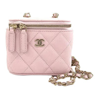 CHANEL Cow Leather Box Bag, Shoulder Bag, Crossbody Bag Mini Women's Pink & Cherry Blossom Pink
