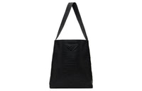 PRADA Litchi Grain Calfskin Tote Bag Shopping Bag Shoulder Bag Handbag Women's Black