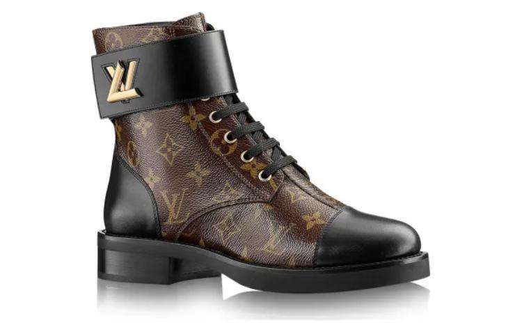 LOUIS VUITTON Wonderland Short Ankle Boots Women's Brown Black