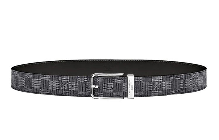 LOUIS VUITTON Pont Neuf Belt Damier Graphite 35 Mm