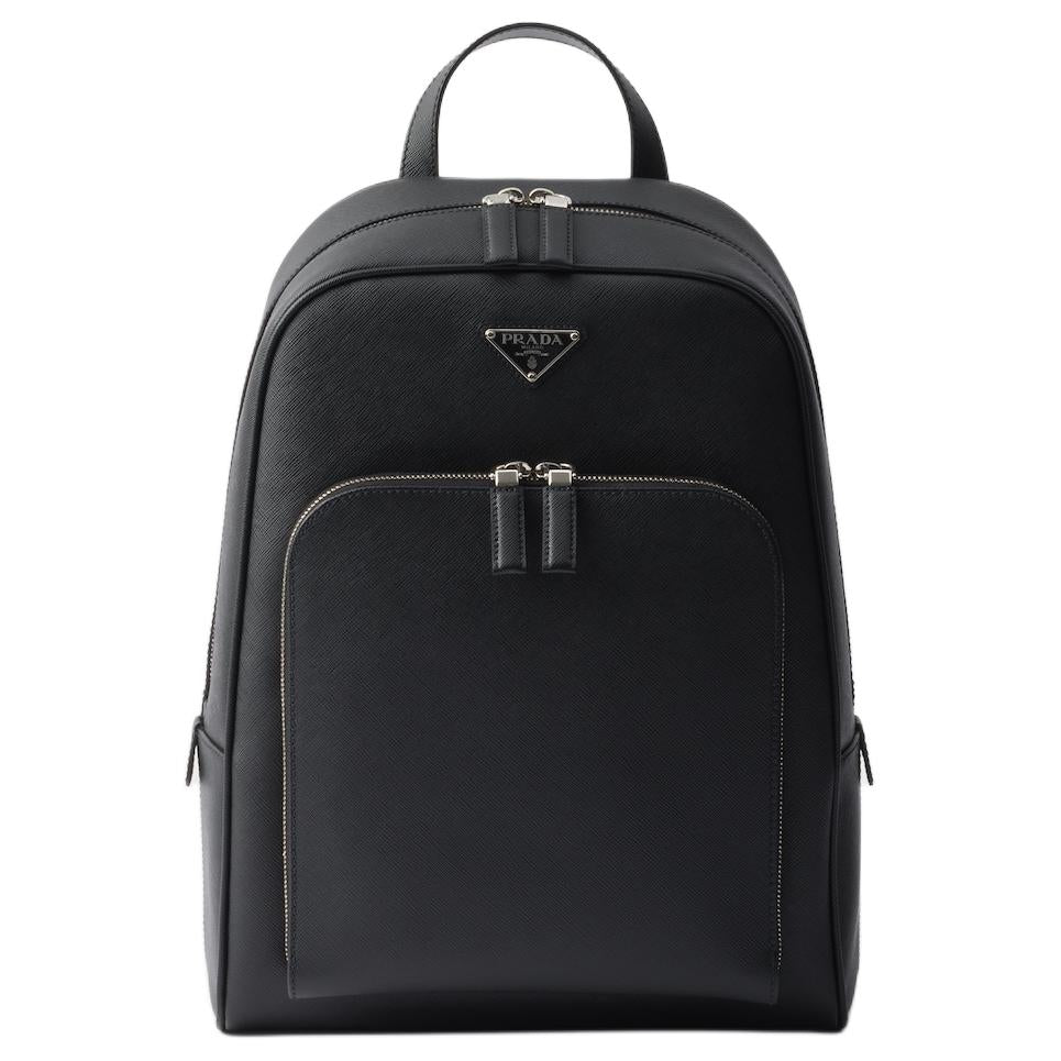 PRADA Calfskin Backpack Men's Black