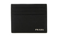 PRADA Leather Card Holder Men's Black