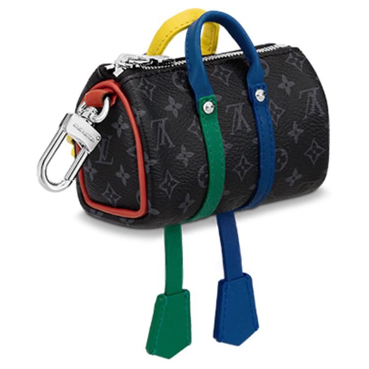 LOUIS VUITTON Keepall Coated Canvas With Leather Trim Monkey Bag Ornament And Keychain Bag Accessory Unisex Multicolor