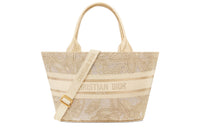 DIOR Embroidery Basket Bag Shoulder Bag Crossbody Bag Handbag Women's Gold