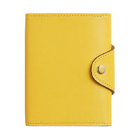 HERMES Chamkila Goat Skin Card Holder Mini Women's 9O Jaune De Naples Naples Yellow