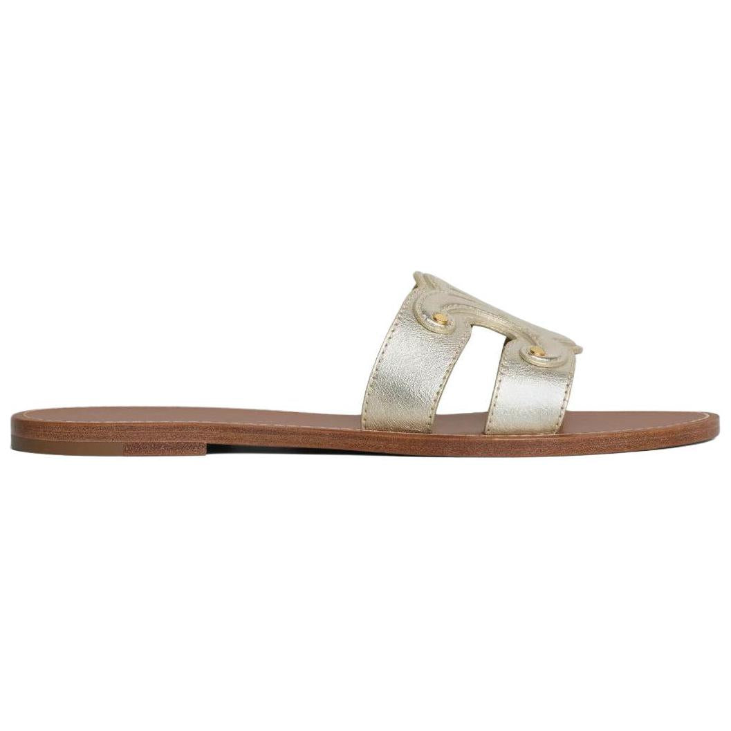 CELINE Triomphe Quick Dry Slide Slippers Women's Gold