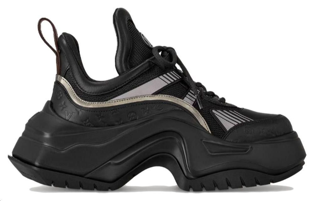 LOUIS VUITTON Slip Resistant Low Top Chunky Sneakers Women's Black