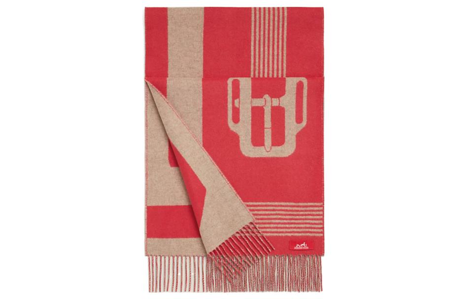 HERMES Knit Scarves Women's Red