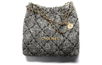 CHANEL 22K Fall And Winter 22Bag Twill Wool Tote Bag, Shopping Bag, Handbag, Shoulder Bag Regular Women's Gray