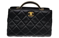 CHANEL Lambskin Shopping Bag Shoulder Bag Crossbody Bag Small Size Women's Black