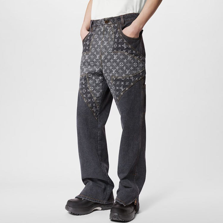 LOUIS VUITTON Monogram Flower Denim Pants