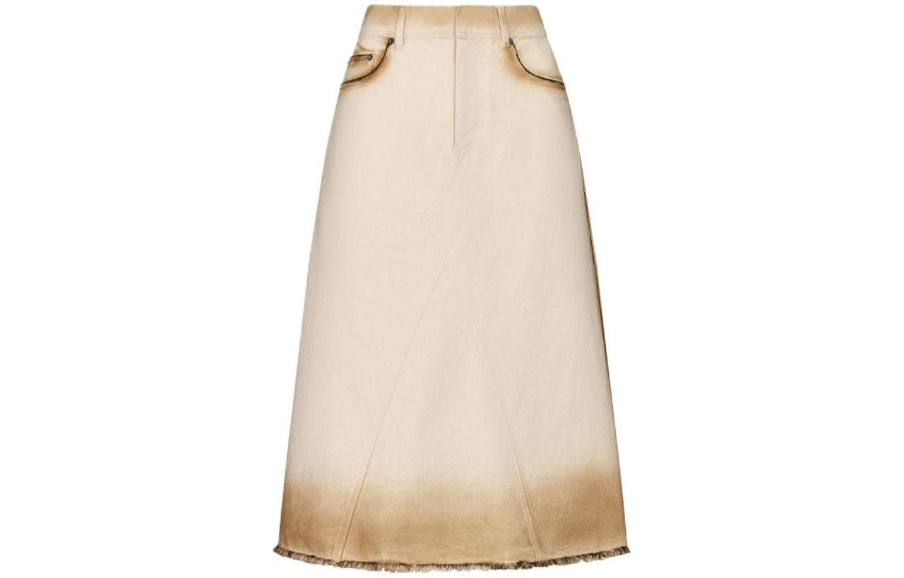 DIOR SS24 Denim Long Skirts Women's White