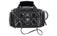 CHANEL Nylon Bowling Bag, Handbag, Shoulder Bag, Crossbody Bag Large Size Women's Black