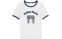 CELINE Logo Embroidered Crewneck T-Shirt